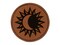 Solar Eclipse Sun Moon Round Iron-On Engraved Faux Leather Patch Applique - 2.5"